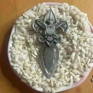 Fleur de Lis pewter eagle bookmark // Boy Scouts eagle USA vintage item